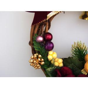クリスマスリース 20cm バーガンディ 玄関...の詳細画像5