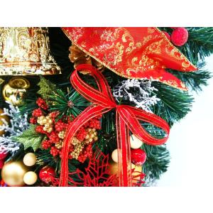 デラックスクリスマスリース 80cm レッド ...の詳細画像3