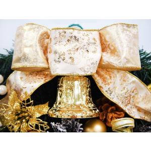 デラックスクリスマスリース 80cm ゴールド...の詳細画像1
