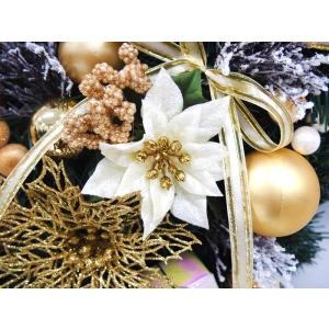 デラックスクリスマスリース 80cm ゴールド...の詳細画像2