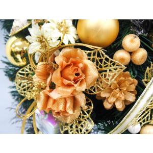 デラックスクリスマスリース 80cm ゴールド...の詳細画像3