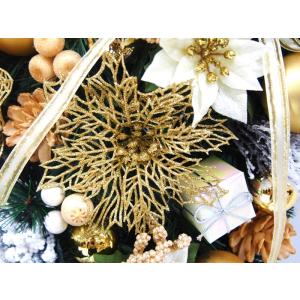 デラックスクリスマスリース 80cm ゴールド...の詳細画像4