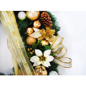 クリスマスリース 80cm ゴールド 特大 玄...の詳細画像2