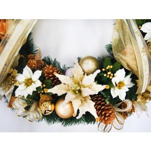 クリスマスリース 80cm ゴールド 特大 玄...の詳細画像3