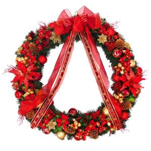 クリスマスリース 40cm パールホワイト 玄関 おしゃれ 北欧 上品 高級