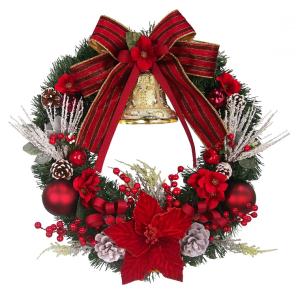 クリスマスリース40cmワインレッド 玄関 部屋...の商品画像