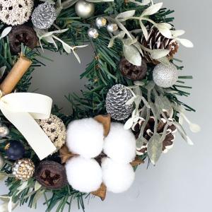 クリスマスリース15cm ホワイト 玄関 部屋...の詳細画像1
