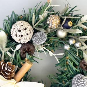 クリスマスリース15cm ホワイト 玄関 部屋...の詳細画像2