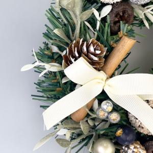 クリスマスリース15cm ホワイト 玄関 部屋...の詳細画像3