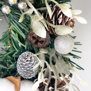クリスマスリース15cm ホワイト 玄関 部屋...の詳細画像4