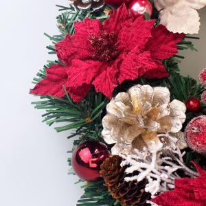 クリスマスリース 25cm ナチュラル ワイン...の詳細画像1