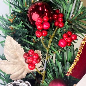 クリスマスリース 25cm ナチュラル ワイン...の詳細画像3