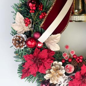クリスマスリース 25cm ナチュラル ワイン...の詳細画像4