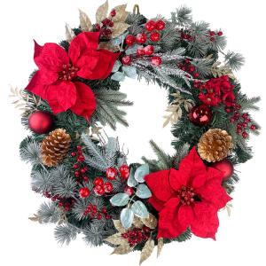 クリスマスリース 60cm レッド 特大 玄関 ...の商品画像