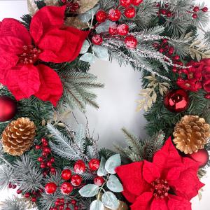 クリスマスリース 60cm レッド 特大 玄関...の詳細画像3