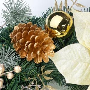 クリスマスリース 60cm ゴールド 特大 玄...の詳細画像2
