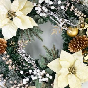 クリスマスリース 60cm ゴールド 特大 玄...の詳細画像4