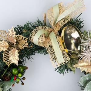 クリスマスリース 30cm グリーン スノー ...の詳細画像1