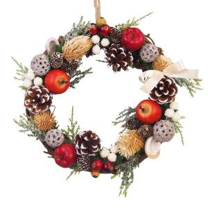 クリスマスリース 60cm レッド 特大 玄関 おしゃれ 北欧 手作り