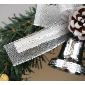 クリスマスリース 15cm シルバー 玄関 お...の詳細画像3