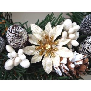 クリスマスリース 15cm シルバー 玄関 お...の詳細画像4