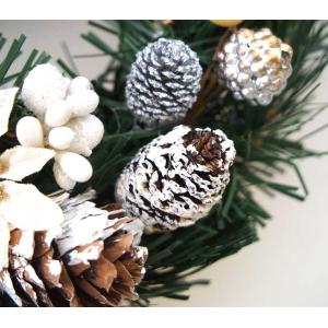 クリスマスリース 15cm シルバー 玄関 お...の詳細画像5
