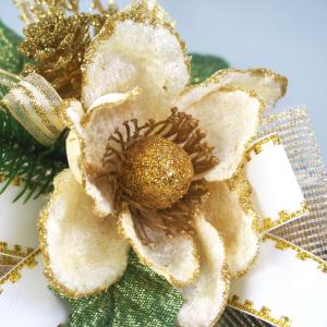 クリスマスリース 25cm ホワイト 玄関 お...の詳細画像1