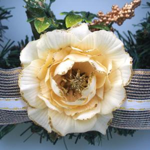 クリスマスリース 25cm ホワイト 玄関 お...の詳細画像2