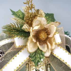 クリスマスリース 25cm ホワイト 玄関 お...の詳細画像3