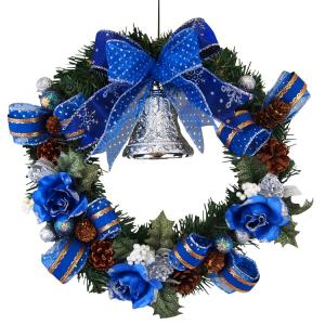 クリスマスリース 25cm ブルー 玄関 おしゃ...の商品画像