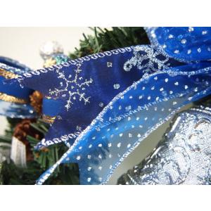 クリスマスリース 25cm ブルー 玄関 おし...の詳細画像1