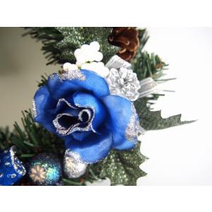 クリスマスリース 25cm ブルー 玄関 おし...の詳細画像2