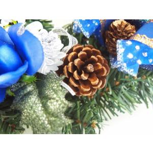 クリスマスリース 25cm ブルー 玄関 おし...の詳細画像5