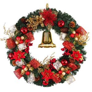 クリスマスリース ポインセチア 玄関 赤 豪華 造花 クリスマス リース