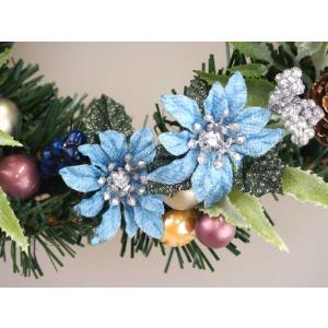 クリスマスリース 20cm ライトブルー 玄関...の詳細画像3