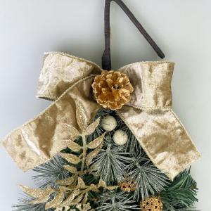 クリスマススワッグ 北欧 ゴールド 壁掛け 玄...の詳細画像1