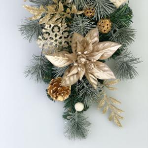 クリスマススワッグ 北欧 ゴールド 壁掛け 玄...の詳細画像2