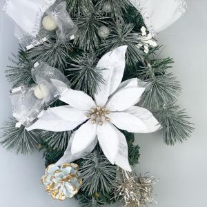 クリスマススワッグ 北欧 ホワイト 壁掛け 玄...の詳細画像2