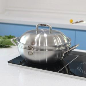 T*y様 SALADMASTER 5QT 両手鍋 316Ti ステンレス AMT シャープ 316Ti ステン 24cm パーティーウォック 両手鍋