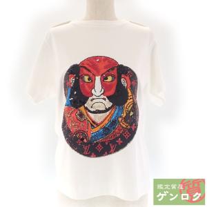 【中古】 ルイヴィトン 山本寛斎コラボ 歌舞伎 スパンコール 半袖Ｔシャツ S 160 ホワイト ルイ・ヴィトン ヴィトン LOUIS VUITTON【質屋】｜kobe78genroku