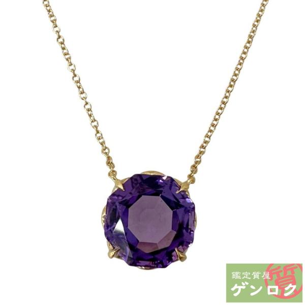 【中古】TIFFANY &amp; Co. ティファニー  アメシスト入りネックレス 750YG 3.9g【...