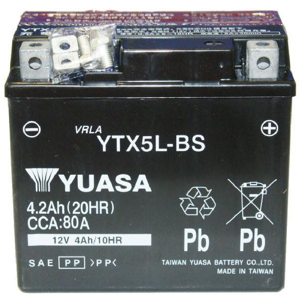 TAIWAN YUASA バッテリー 台湾ユアサバッテリー  YTX5L-BS 液入充電済
