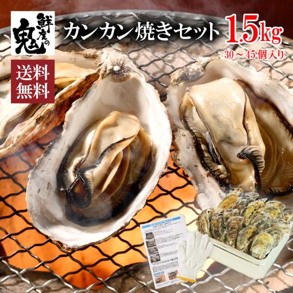 母の日 父の日 かき カンカン焼き 1.5kg 30〜45個入り カキ 牡蠣 自宅で簡単 BBQ バ...