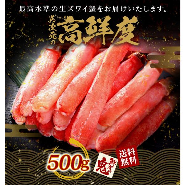 生 ズワイガニ 太脚 ポーション 500g 脚 足 ずわいがに 16時まで当日発送 ギフト かに カ...