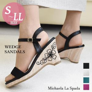 サンダル レディース 厚底 ストラップ ハイヒール 歩きやすい 痛くない ウエッジ 靴 おしゃれ 刺繍 夏 旅行 リゾート ＃2129
