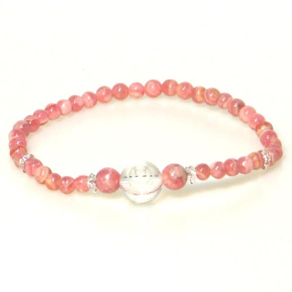 薔薇の 水晶 ＆ インカローズ 幸運 ブレスレット 14cm 15cm 16.5cm 18cm 20...