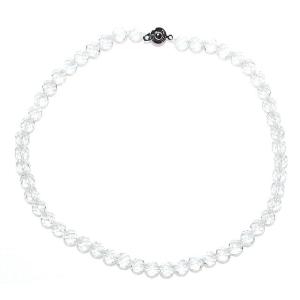 最高級AAA 32面カット 水晶 チョーカー ネックレス 8mm 40cm 4月 誕生石 クリスタル...