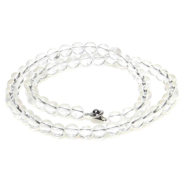 A 天然の面白さ 水晶ネックレス 8mm 50cm 4月 誕生石 クリスタル クオーツ クウォーツ ...