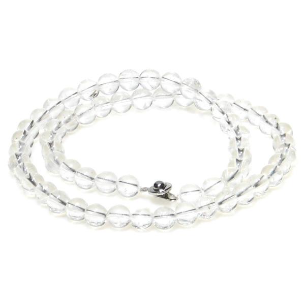 A 天然の面白さ 水晶ネックレス 8mm 60cm 4月 誕生石 クリスタル クオーツ クウォーツ ...