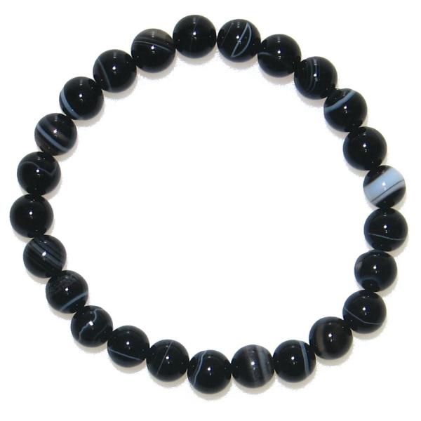 ブラックオニキス(チベット瑪瑙) 8mm ブレスレット15cm 16.5cm 18cm 20cm 黒...